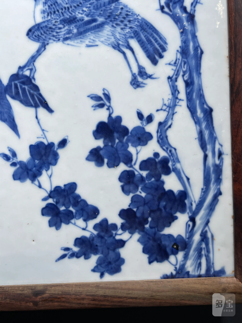 清晚期 青花花鸟纹瓷板 - 图5